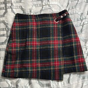 Classic Tartan Mini Skirt - Red & Green Plaid